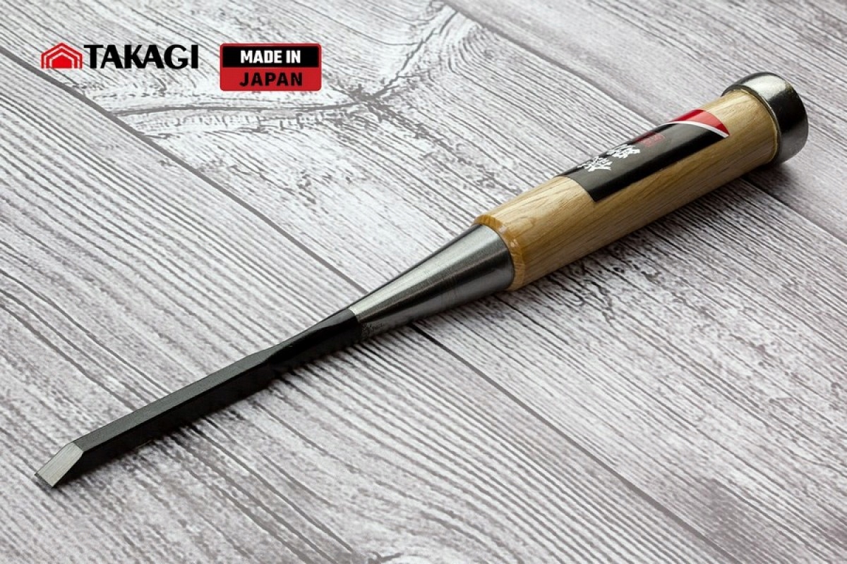 Japonské truhlářské dláto 6 mm Takagi Gisuke ocel 62 Hrc na dřevo