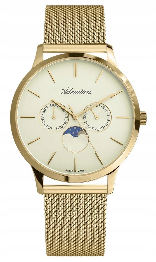 Nové Originální Pánské Hodinky Adriatica A1274.1111QF zlaté