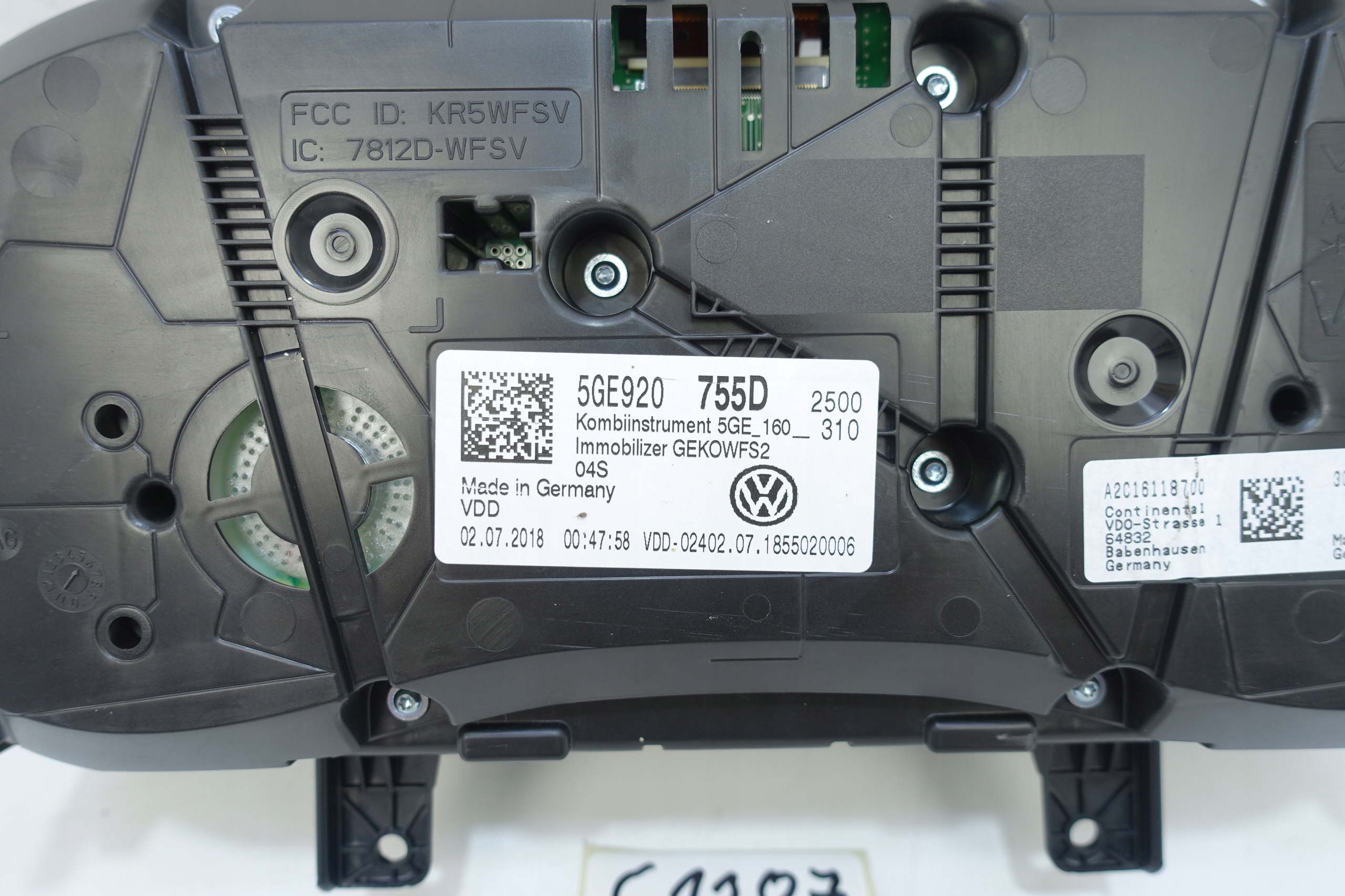 dials dials VW E-GOLF VII 5G 13696KM 5GE920755D