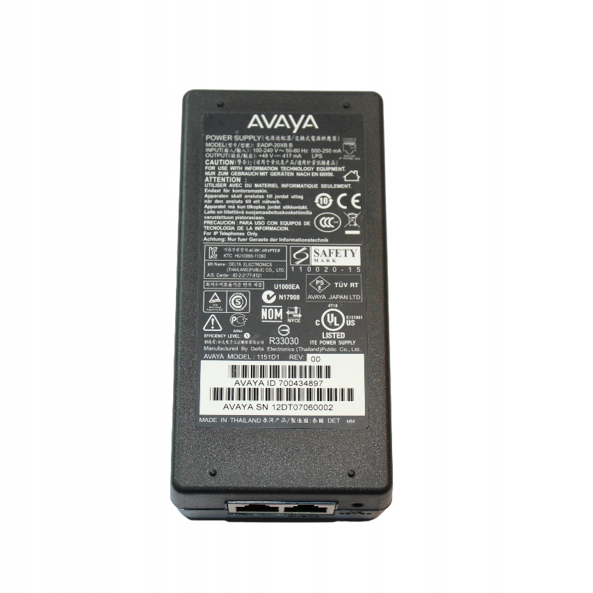 ZASILACZ +48V 417mA AVAYA EADP-20XB 2xRJ45 Producent Avaya