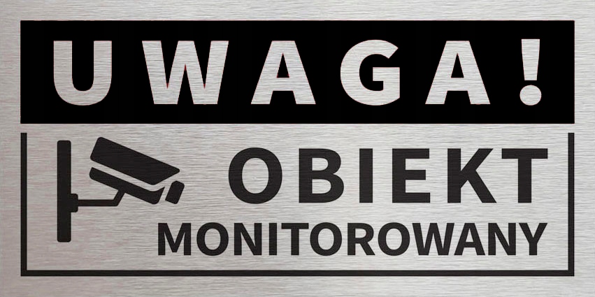 Tabliczka OBIEKT MONITOROWANY 20x10