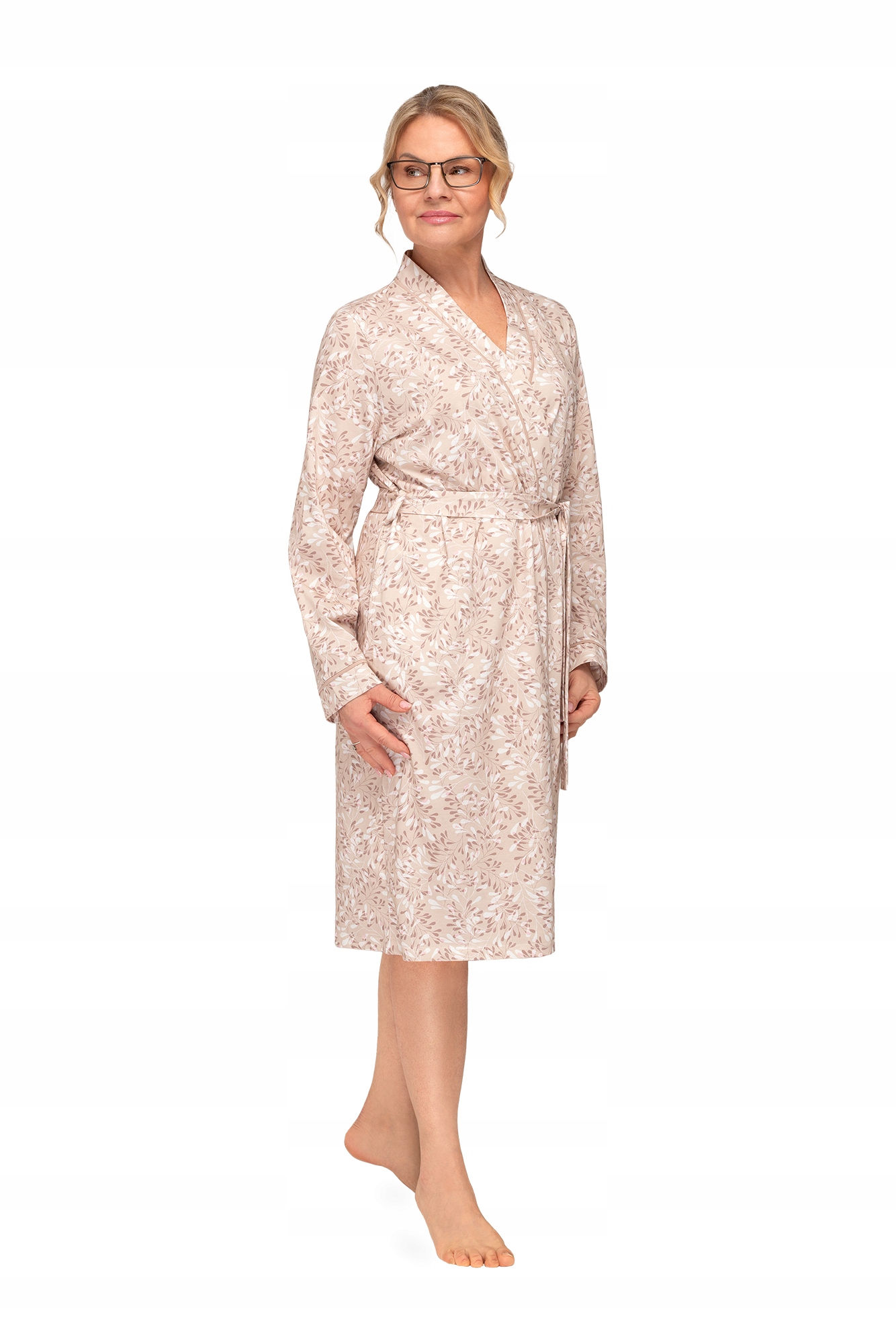 Dámský župan 100% z vysoce kvalitní bavlny, bavlna se zavazováním Paula