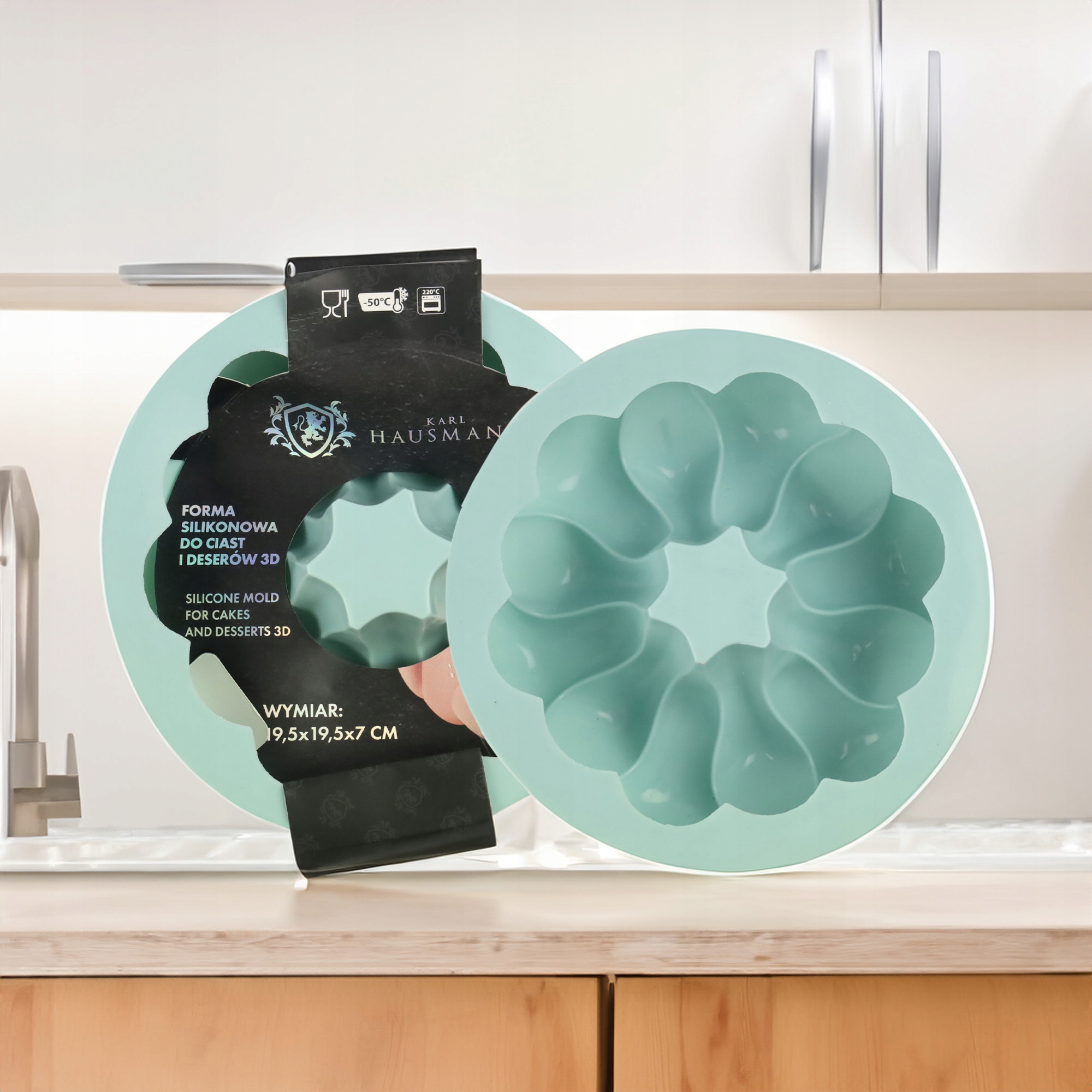 FORMA SILIKONOWA DO DESERÓW BĄBLE 3D OKRĄGŁA MUSY CIASTKA 19,5 x 19,5 CM