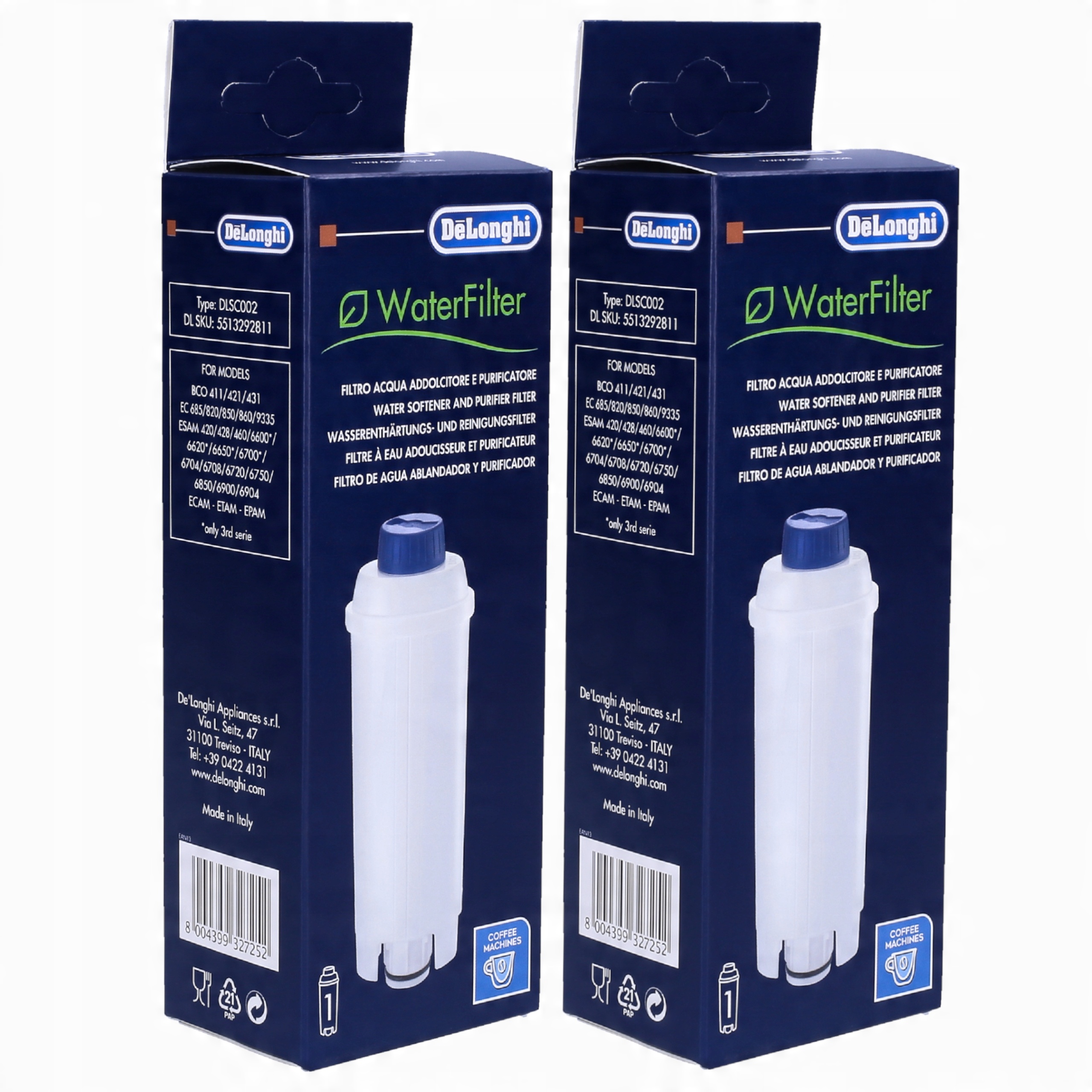 

2x Filtr Wody Delonghi SER3017 Dls C002