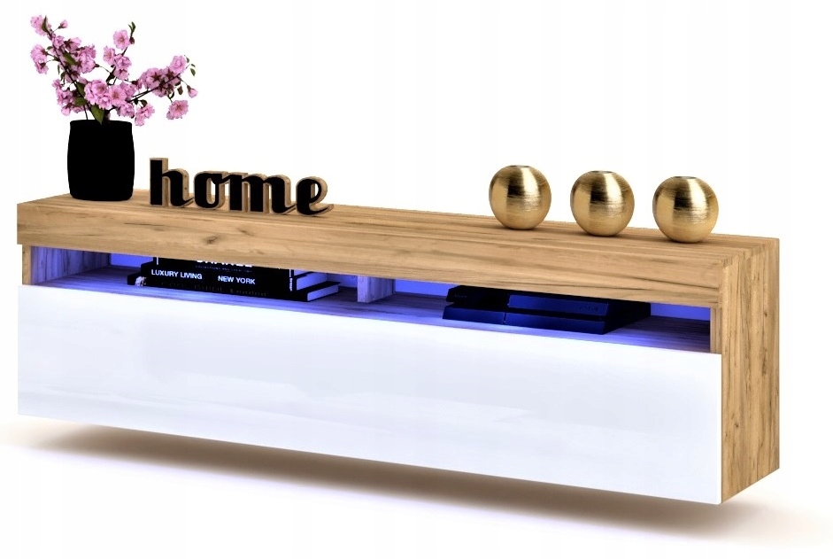 Závěsná Rtv Skříňka Play Bílá Lesk Led 120