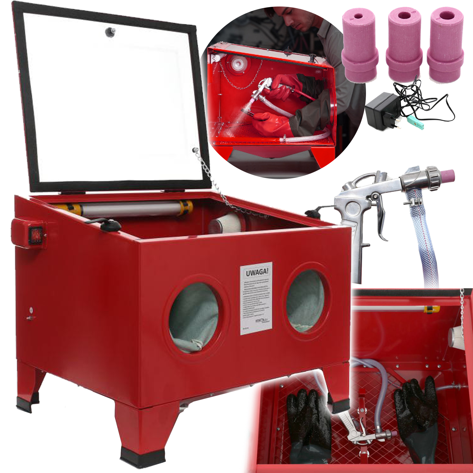 PIASKARKA KABINOWA WARSZTATOWA 90L + DYSZE ZESTAW