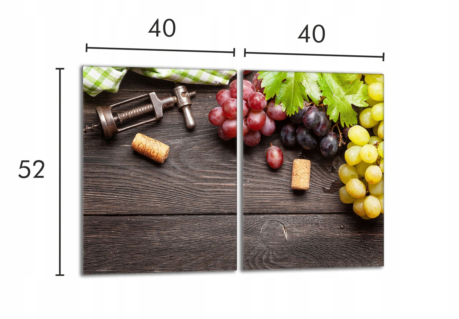 Skleněná ochranná deska na sporák 2x40x52 Ovoce