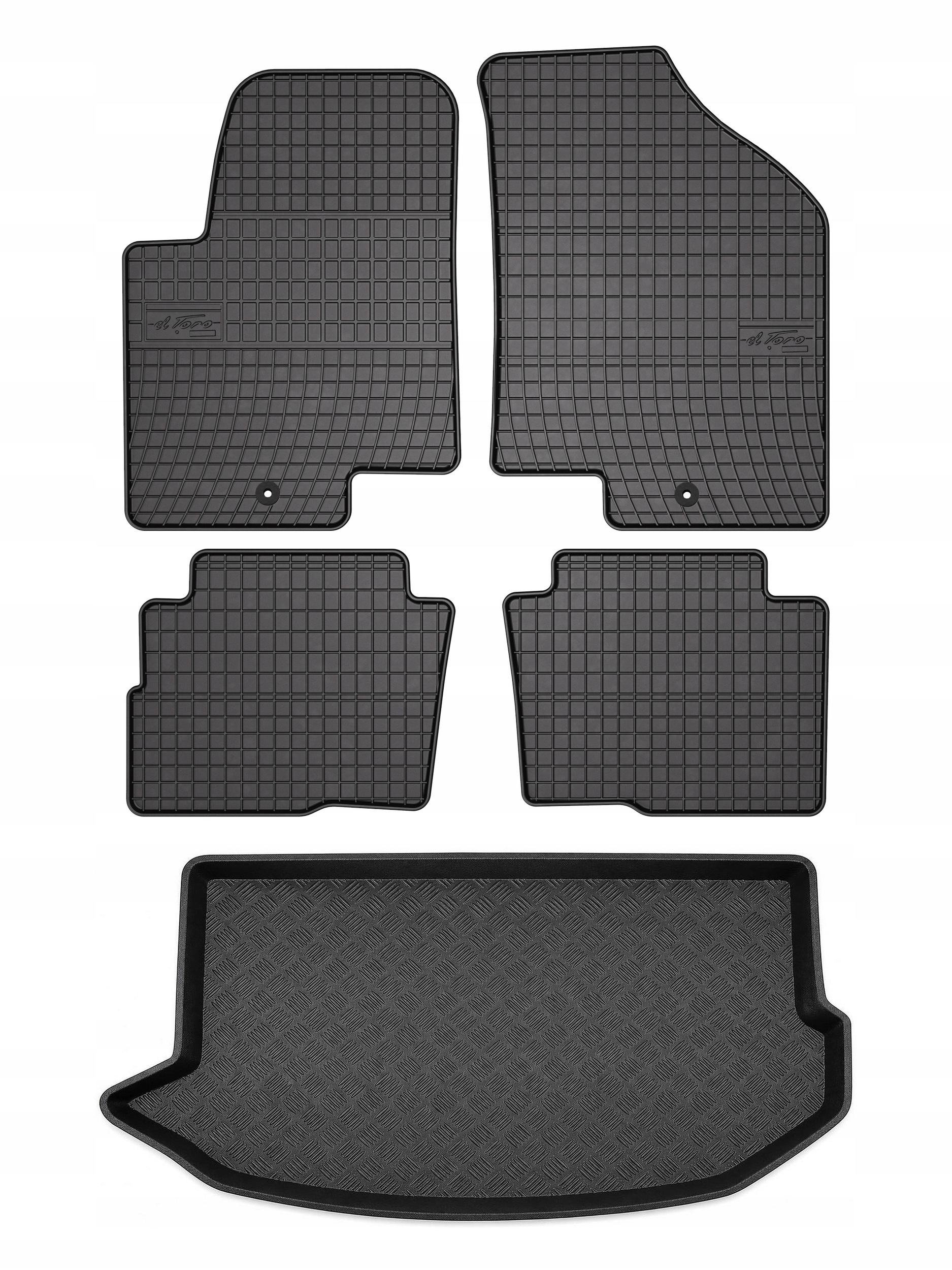 Dywaniki gumowe SolidPRO mata bagażnika do: Kia Soul I 2009-2013 5 el.