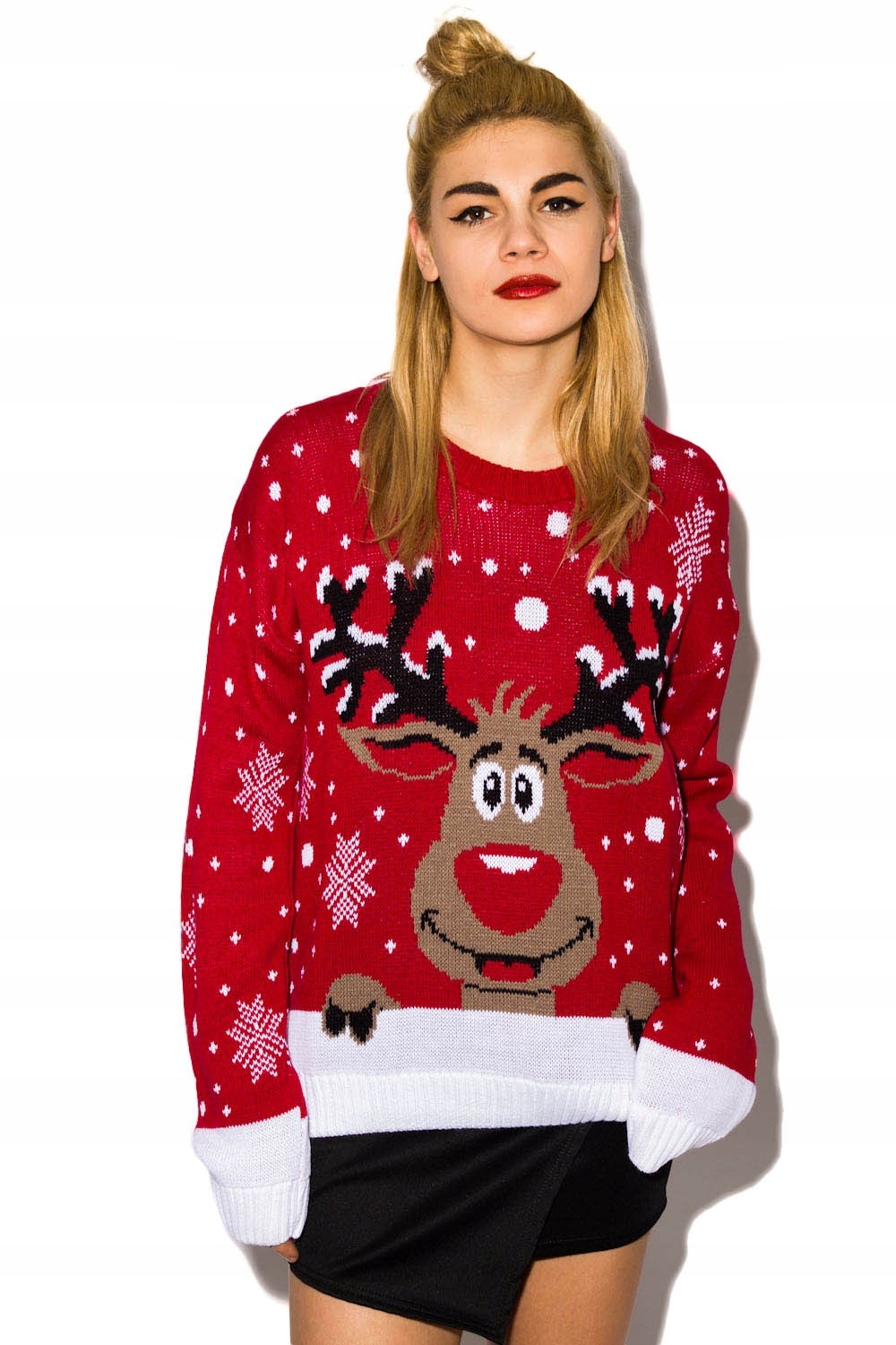 SWETER ŚWIĄTECZNY RENIFER PREZENT NA MIKOŁAJA M/L Marka inna