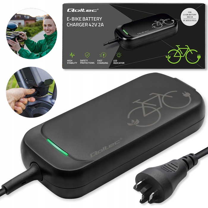 Быстрое зарядное устройство PRO для Bosch 36V 2a Qoltec велосипед e-bike водонепроницаемый IP54