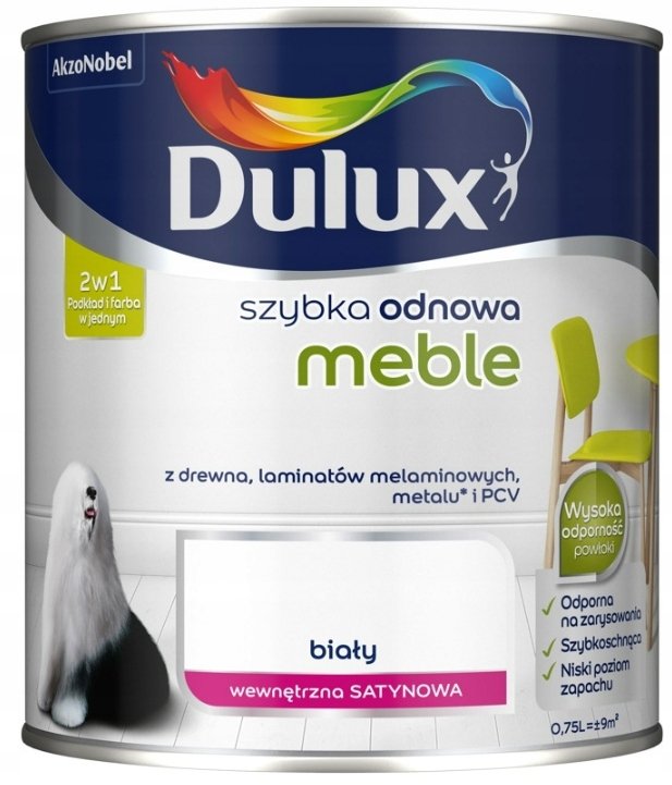 

Dulux Farba Renowacyjna Do Mebli Biały 0,75L