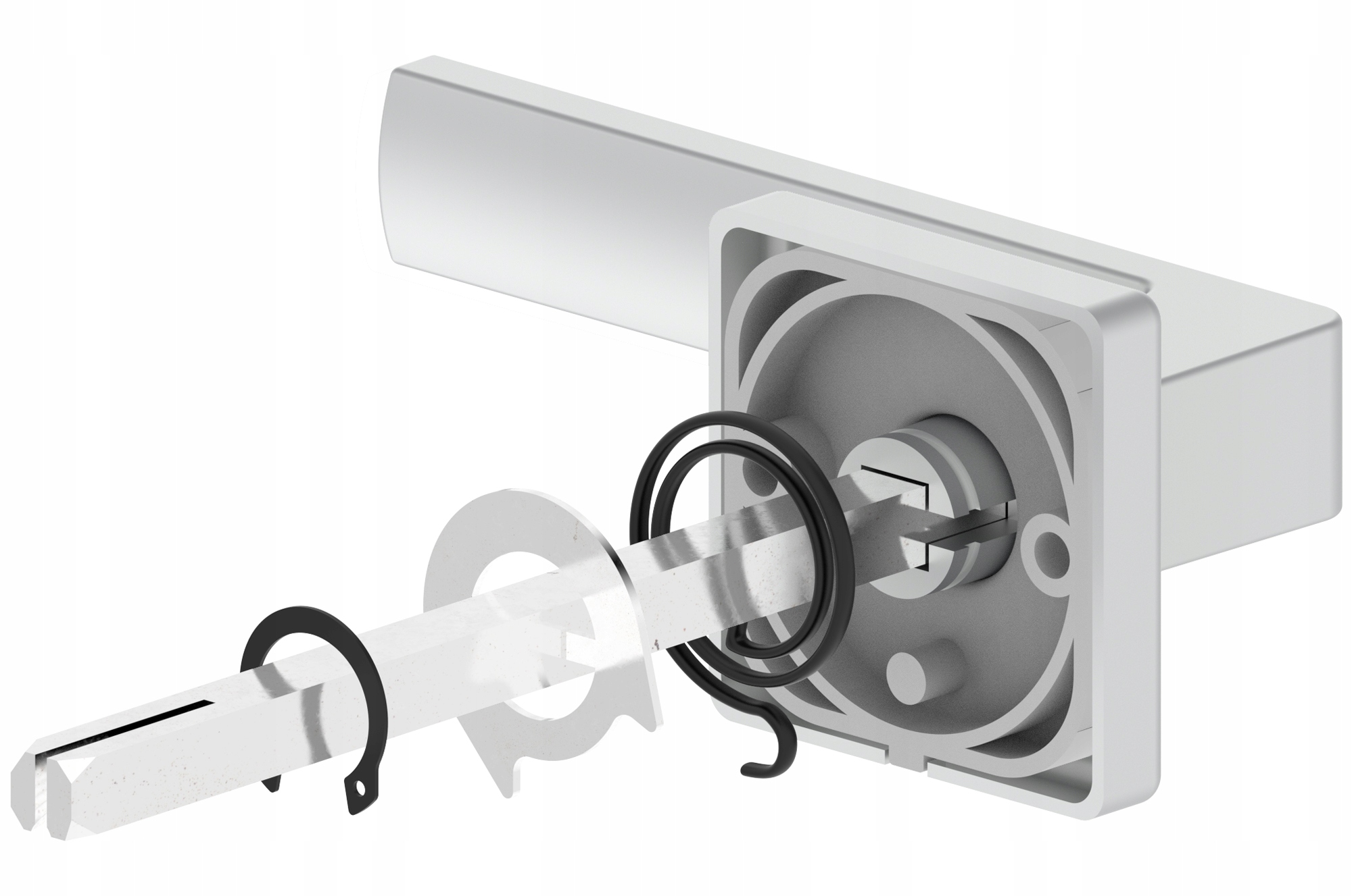 srebrna kwadratowa klamka ERGO Marka Ergo line