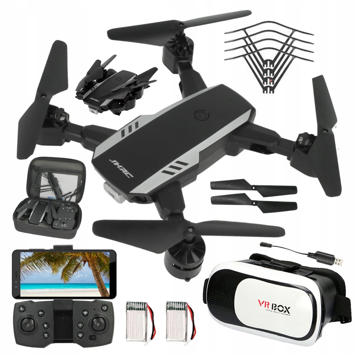 Dron D19HW Skládací s Kamerou Wi-fi Vznášení Naživo 30 min Dosah 100 m Brýle