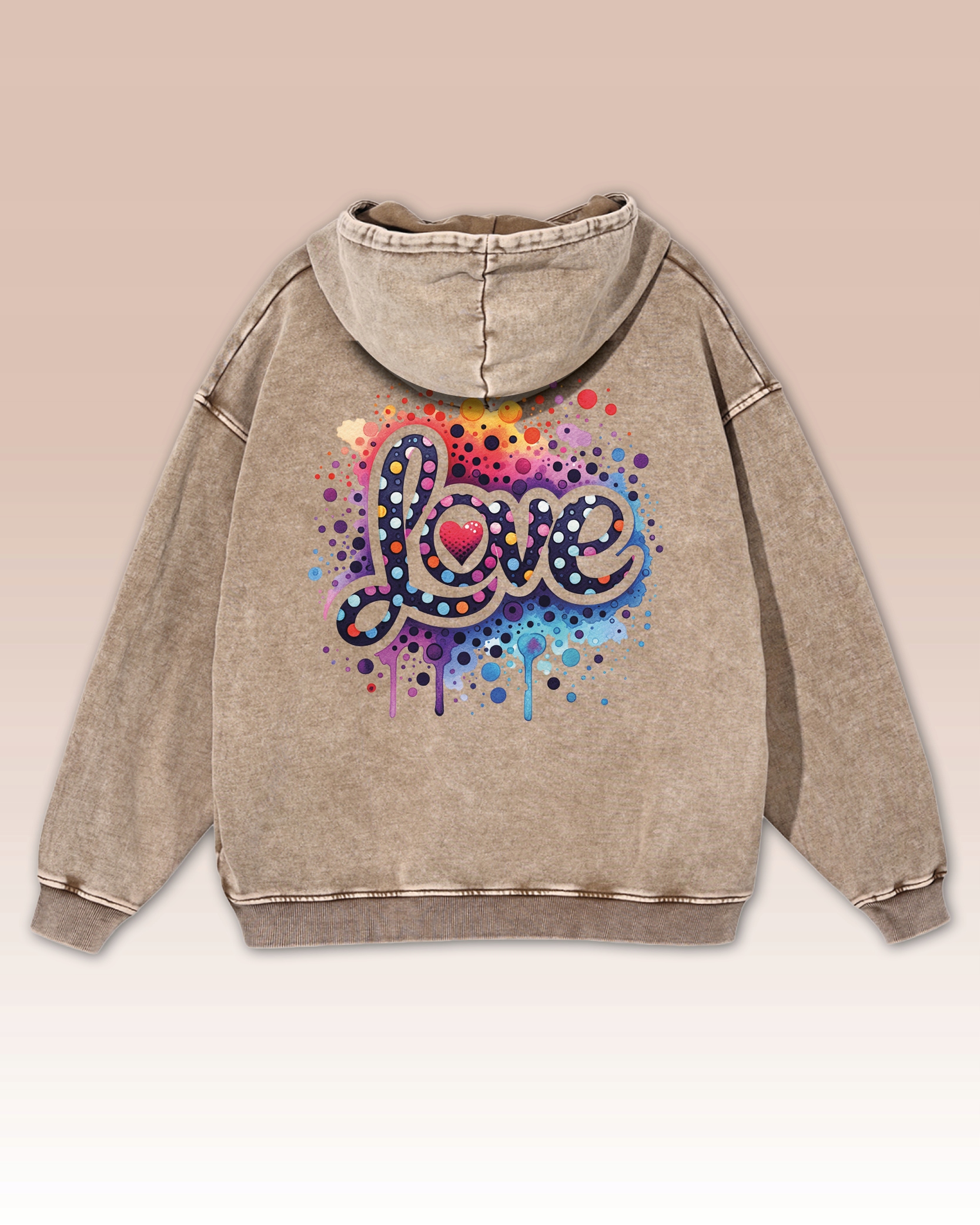 Mikina Barevná Láska Radost Života Láska Barevná Ležérní Béžová XL