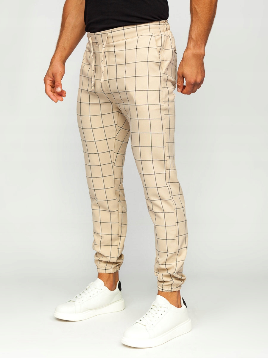 Pánské Jogger Kalhoty Béžové 0064 DENLEY_30/S
