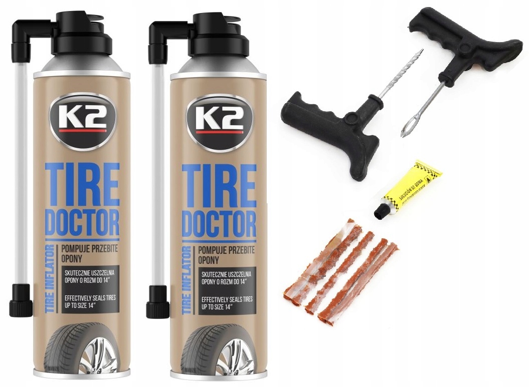 

K2 Tire Doktor 500ML x2 Zestaw Naprawczy Do Opon