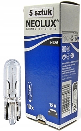 Żarówki żarówka N286 Neolux Osram 12V W1,2W W2x4,6d 5 sztuk