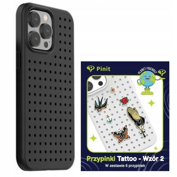PINIT ZESTAW ETUI CASE FUTERAŁ PLECKI+PRZYPINKA DO IPHONE 14 PRO MAX CZARNY