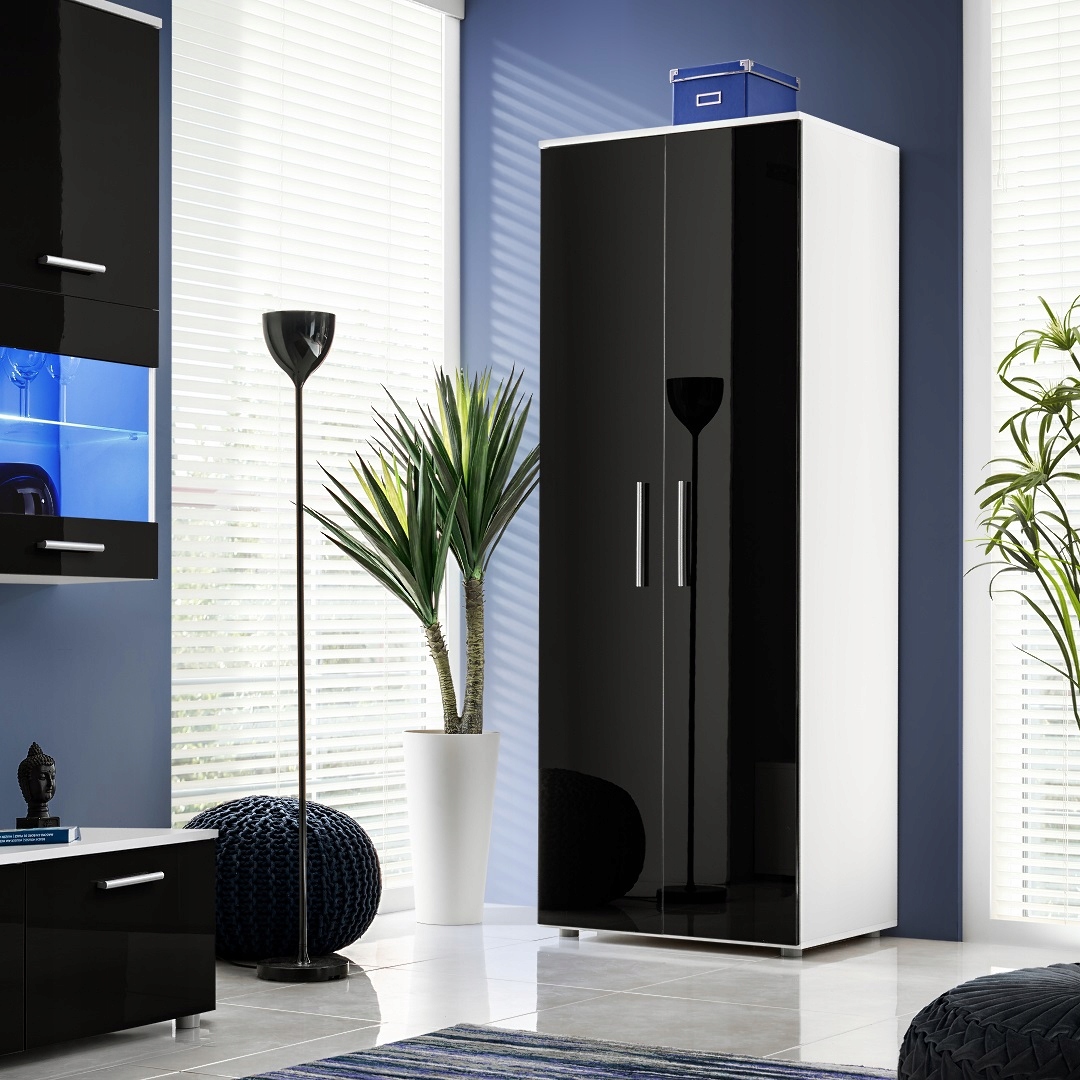 SZAFA REGAŁ GARDEROBA NA UBRANIA BUTY PÓŁKI BIAŁY MAT GRAFIT MAT 70 cm Kod producenta AS PIK