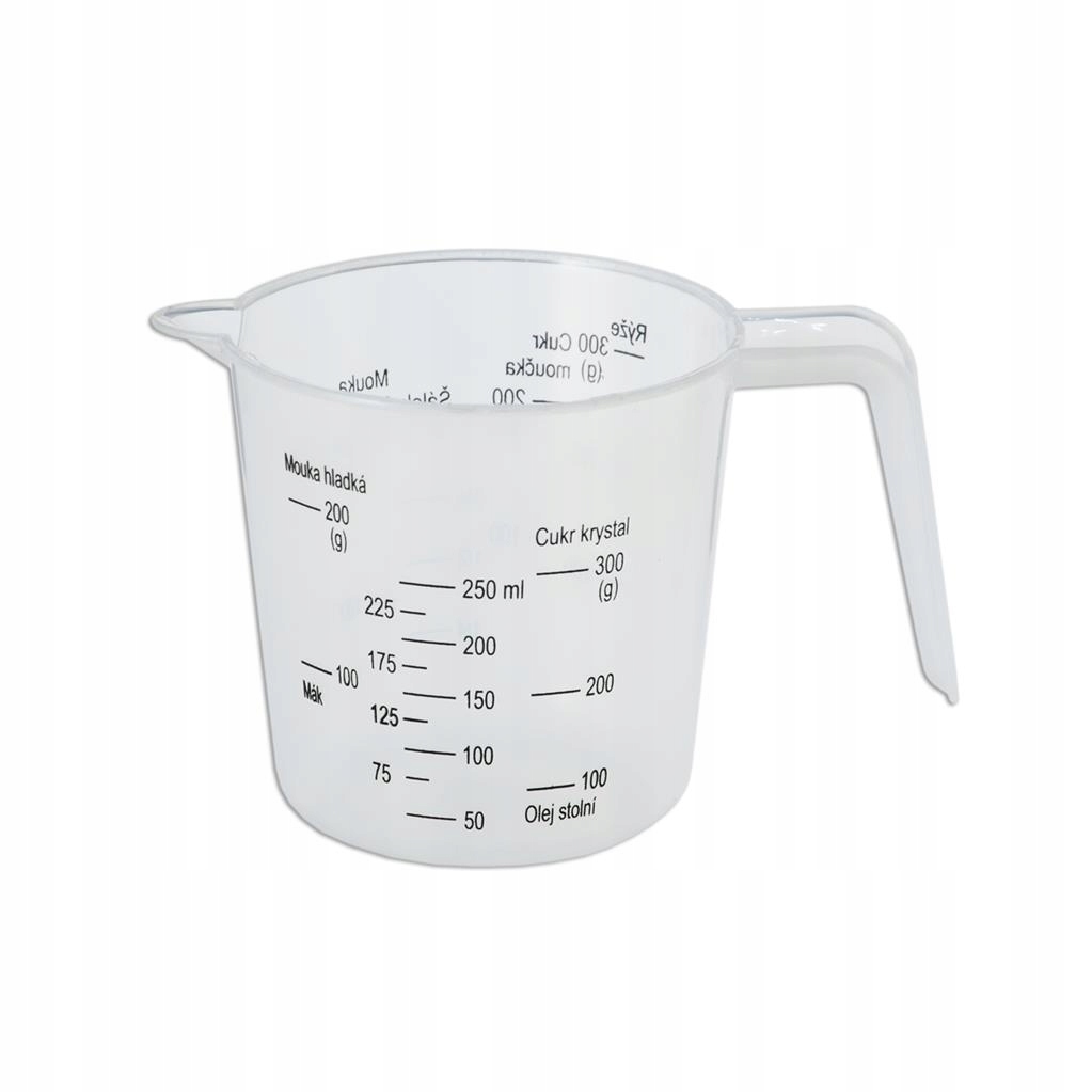 MIARKA KUCHENNA 0,25L MĄKA CUKIER RYŻ OLEJ CIECZ