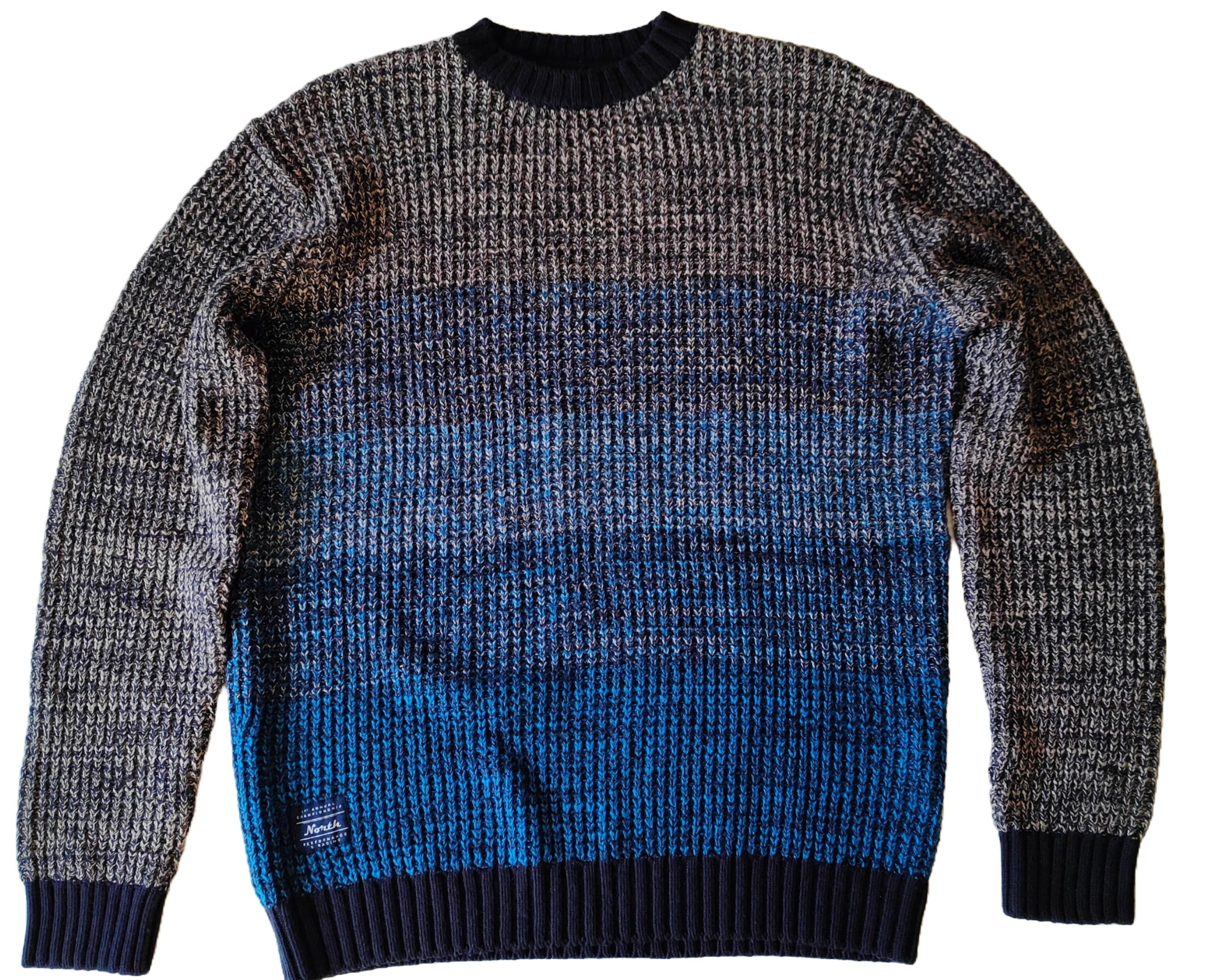 North 56°4 Velké Rozměry Silný Vlněný Svetr S Pruhy 2XL 134 cm