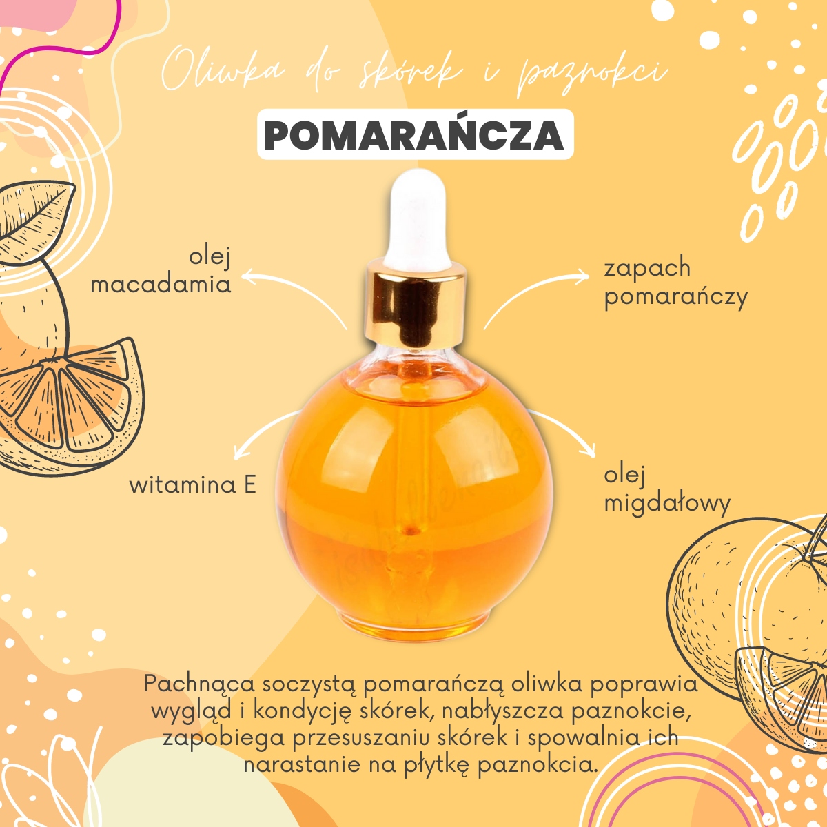 OLIWKA DO SKÓREK I PAZNOKCI POMARAŃCZ ORANGE 75ml Marka Isabellenails