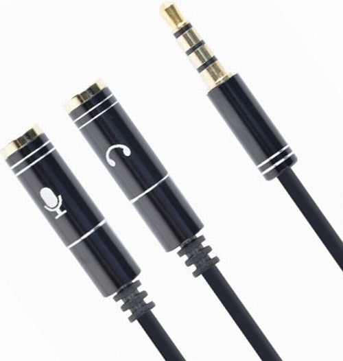 

adapter audio jack 4pin 2x jack słuchawki mikrofon