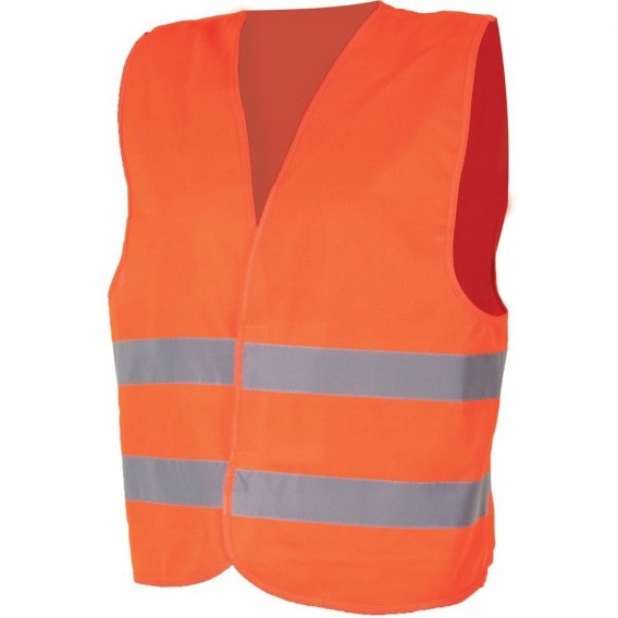 KAMIZELKA ODBLASKOWA OSTRZEGAWCZA POMARAŃCZOWA XXL