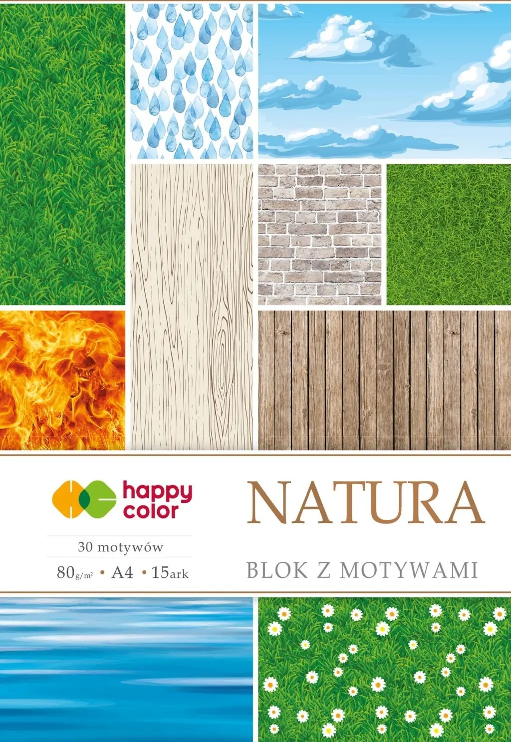 

Blok Happy Color A4 Natura 15 arkuszy 30 motywów