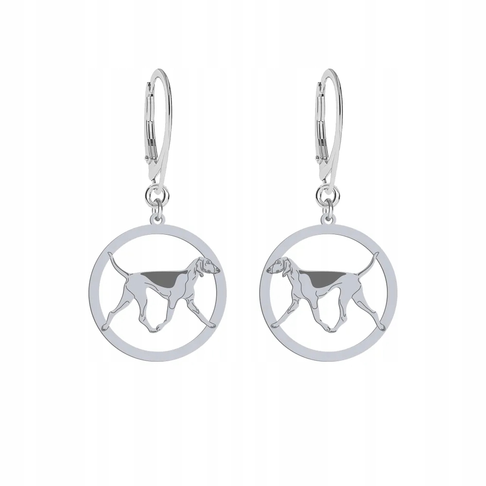 Stříbrné Náušnice se psem Poitevin 925 Bigiel Dárek Žena Gravírování Bonus