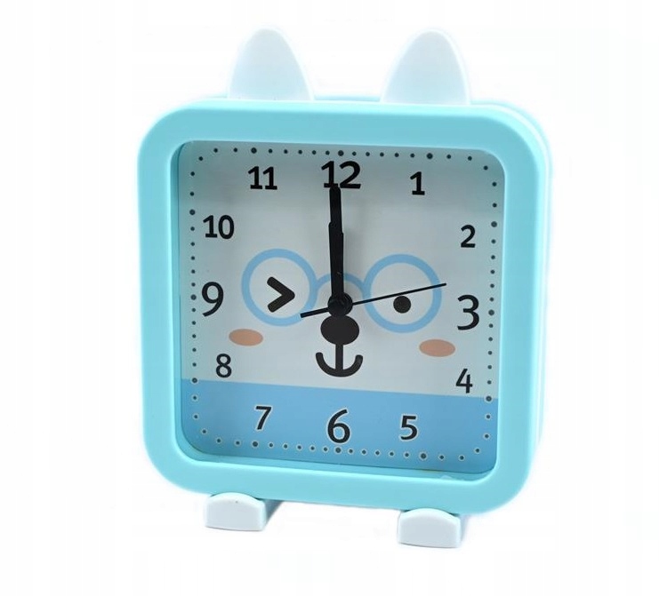 KOTEK RÓŻOWY BUDZIK DLA DZIEWCZYNKI ZEGAR Z ALARMEM