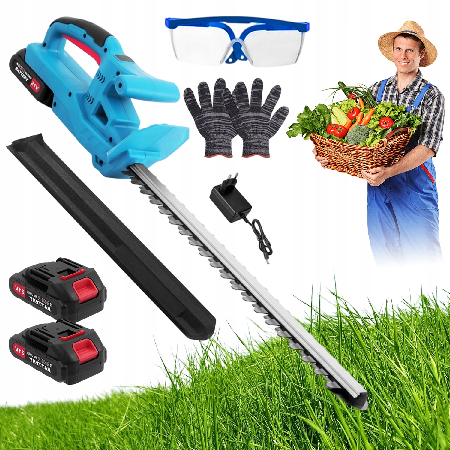 Elektrické Nůžky Na Živý Plot Akumulátorové, Kovová Převodovka 50 CM