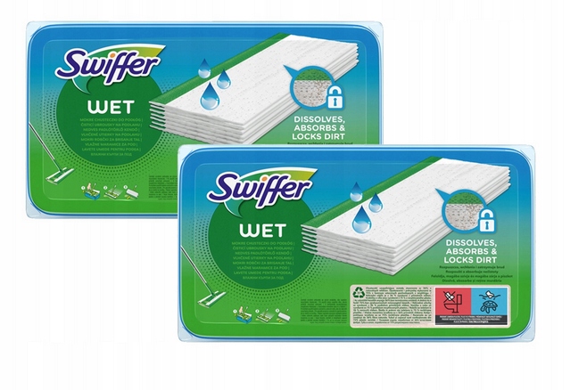 Swiffer Wet Mokré Ubrousky Na Podlahy Výměnné Utěrky 2x 20 ks