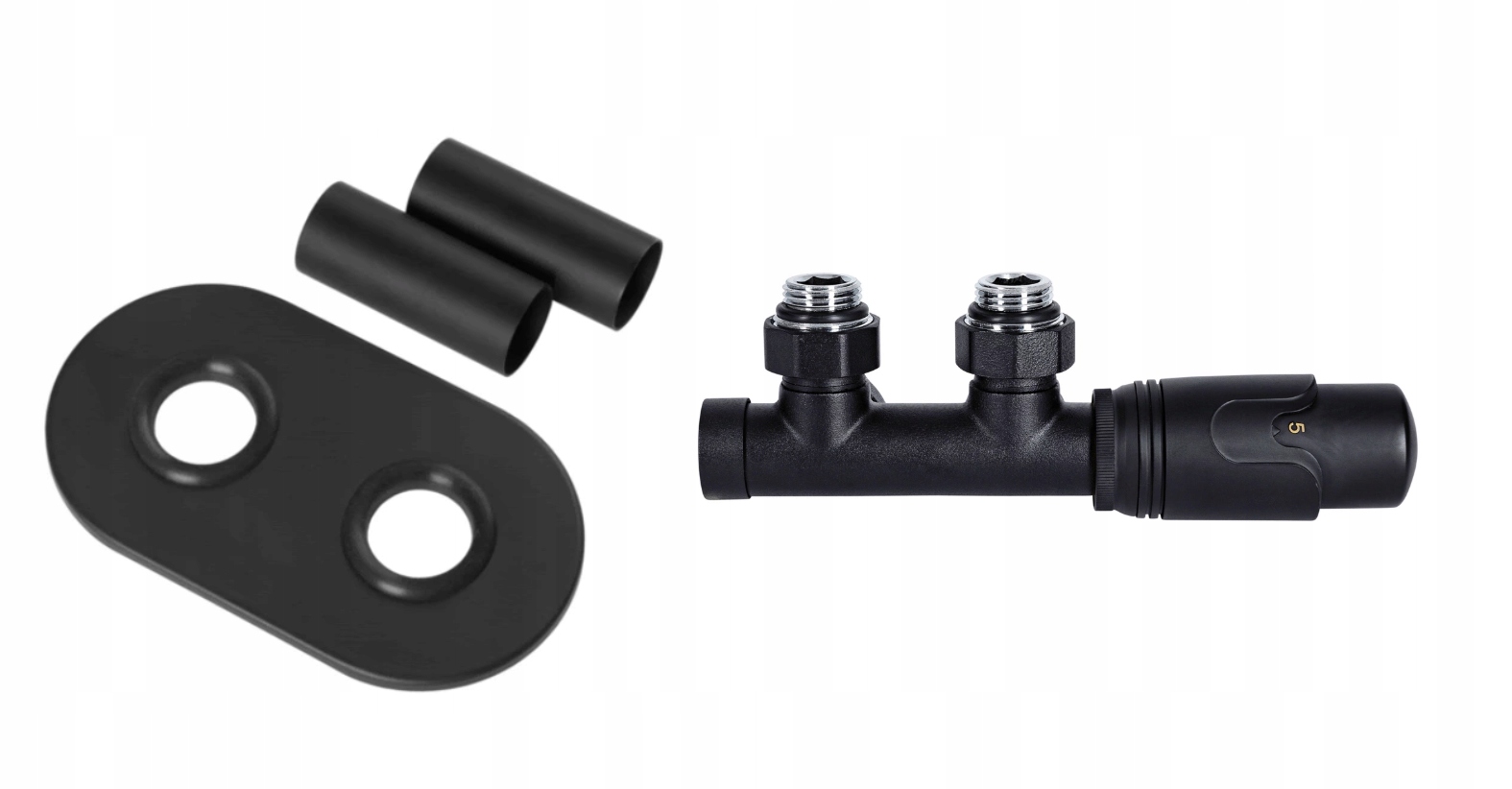 

Zawór zespolony Termostat zestaw rozet 50mm Czarny
