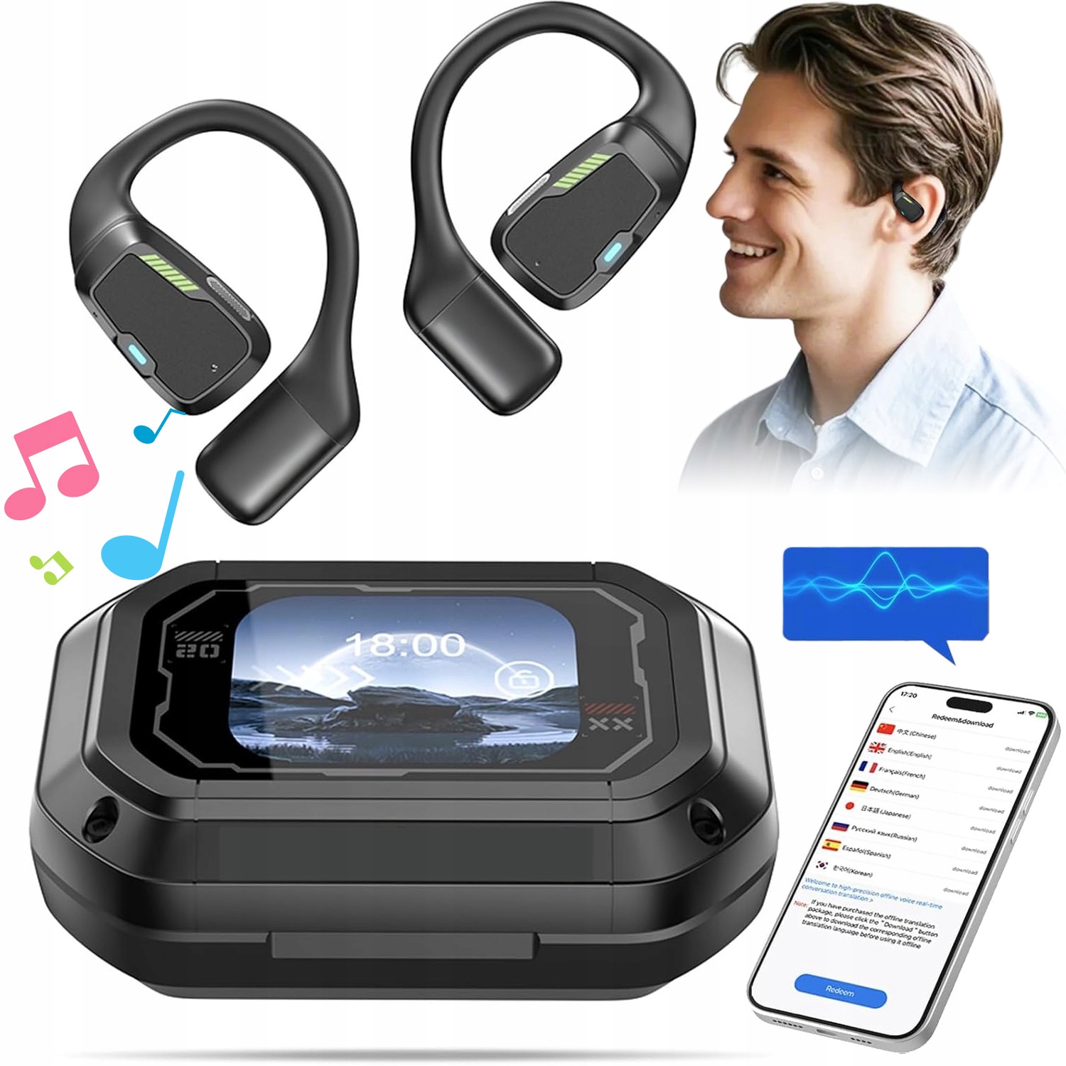 Překladačová Sluchátka S 5 Režimy Eq A 360° Stereo Zvukem