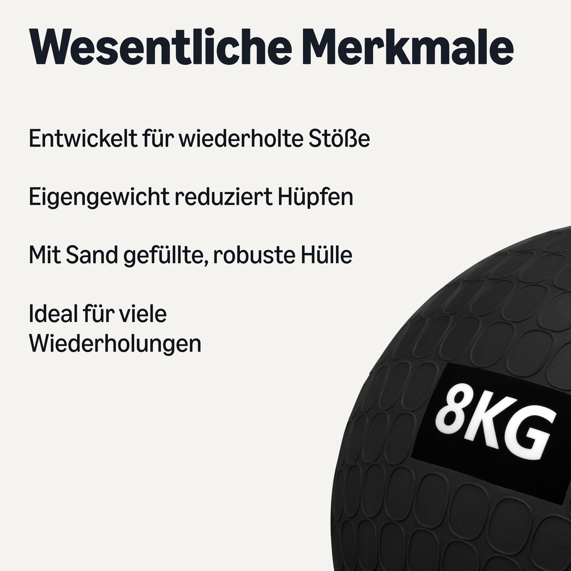 AMAZON BASICS Piłka Lekarska Do Ćwiczeń 8 kg Czarna — miniatura 2