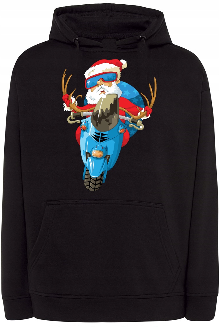 Pánská mikina s potiskem Mikuláš Motorkář vel. 4XL