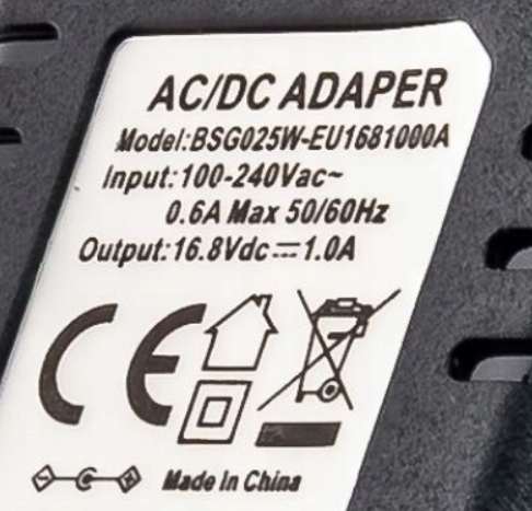 ZASILACZ ŁADOWARKA 16.8V. 1A. (5.5x2.1) Producent Inna