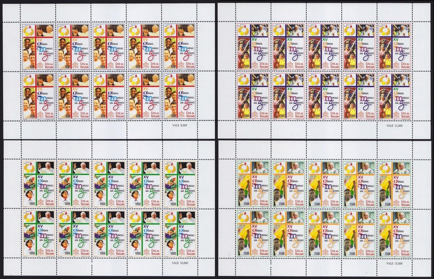 Watykan 2000 ark 1346-49 ** Jan Paweł II Papież