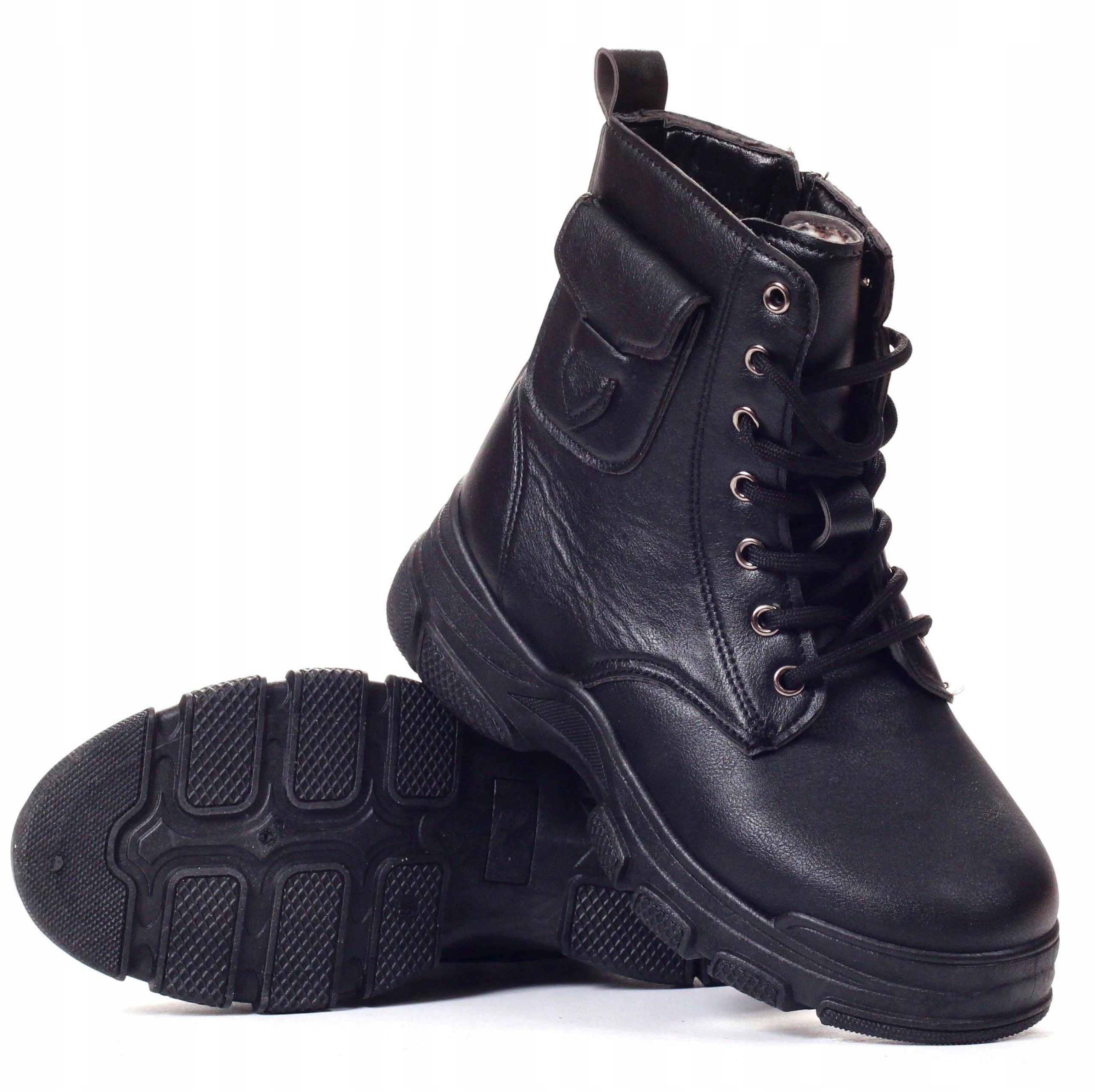 TRAPERKI BOTKI DAMSKIE OCIEPLANE SUWAK GLANY Rozmiar 41