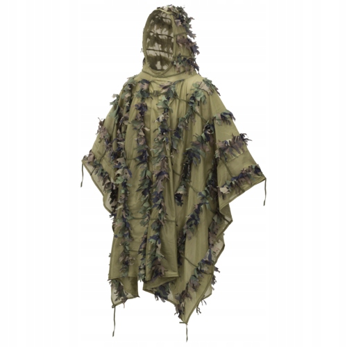 Poncho Kamuflujące Maskujące Kamuflaż Leaf Ghillie Poncho Us Woodland