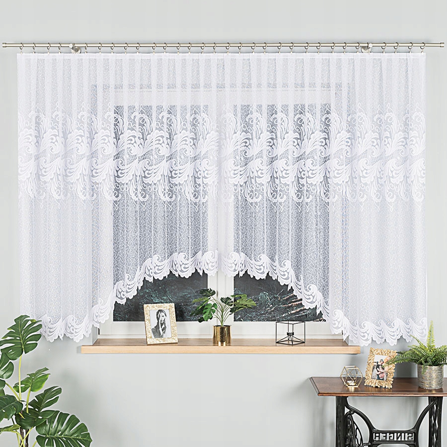 Iwona Záclona hotová, šířka 500 x výška 160 cm, barva bílá