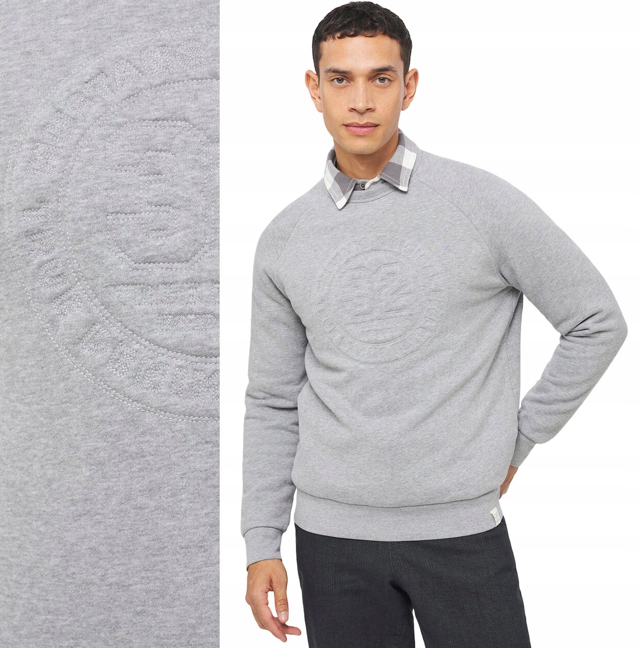 Pánská Mikina Mustang Šedá Bez Kapuce Bavlna ReglanBEN Cn 30-AW vel. XL