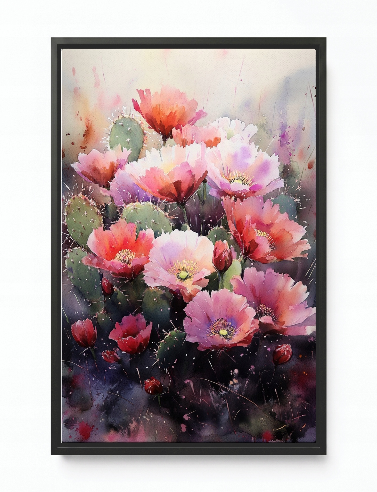 Obraz Rám Americký Box Příroda Rostlina Kaktus Opuncie Květiny 40x60