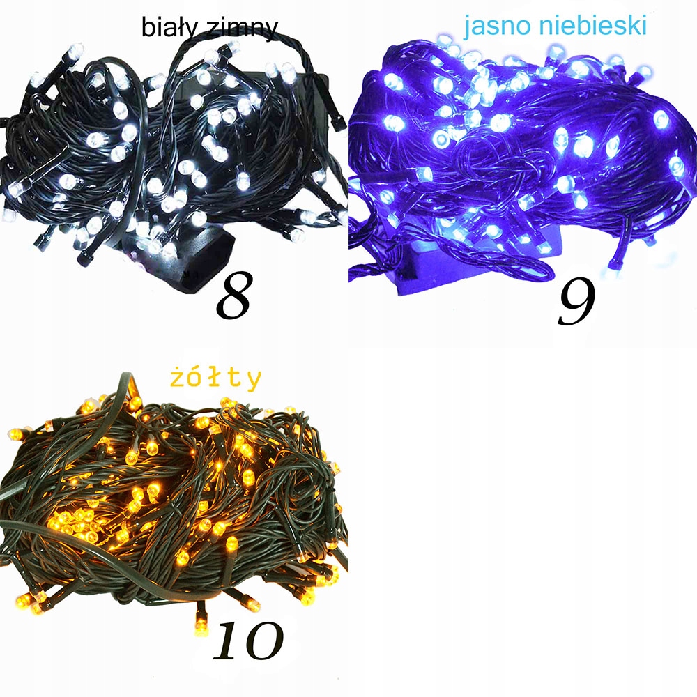 Lampki Choinkowe LED 200 Programator 8 KOLORÓW FV Zasilanie sieciowe