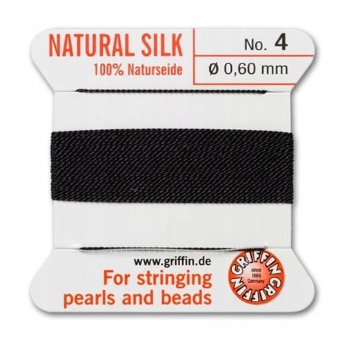 Griffin Nić jedwabna igła N.silk 0.6mm 2m Black