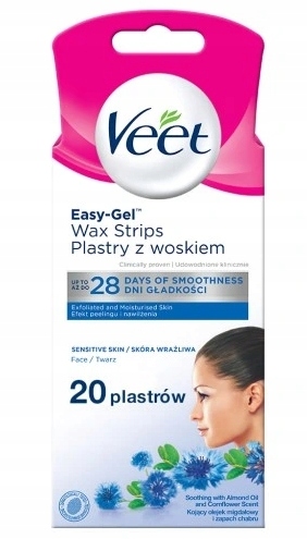 

Veet Plastry z woskiem do depilacji twarzy, 20 szt