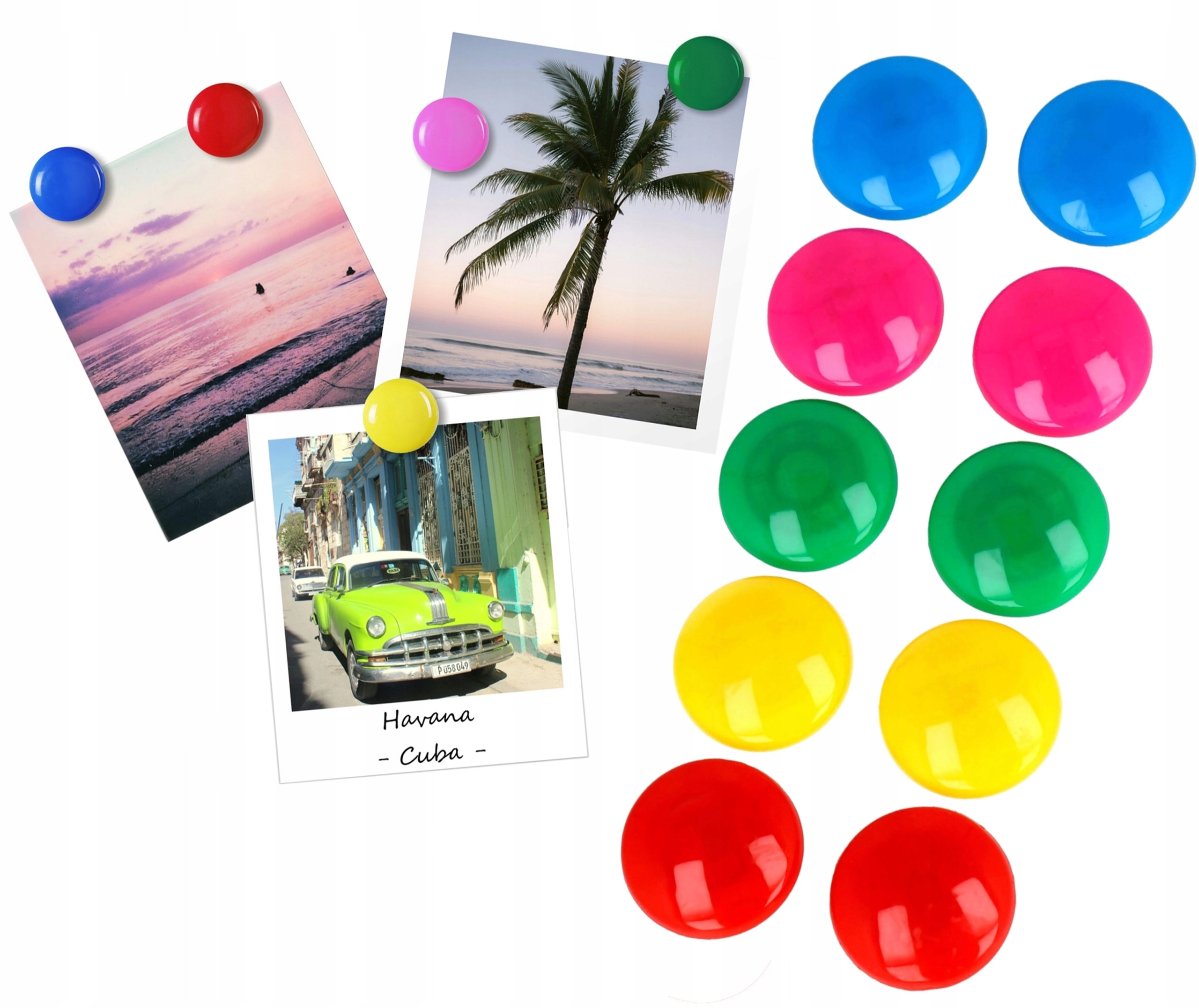 os MAGNESY KOLOROWE NA LODÓWKĘ TABLICE 10 szt.