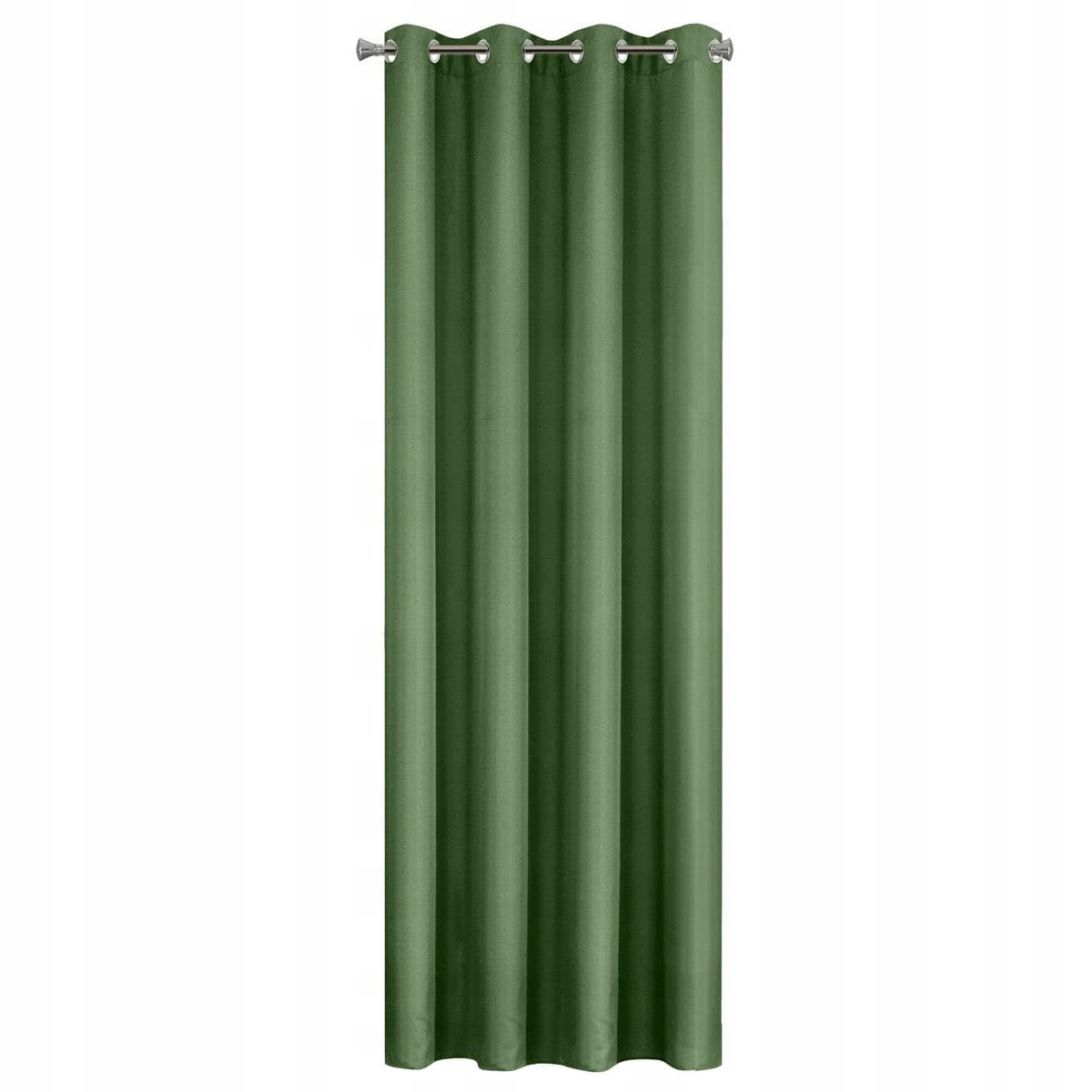 Matowa zasłona jednokolorowa 140x250 zielona Wzór gładki