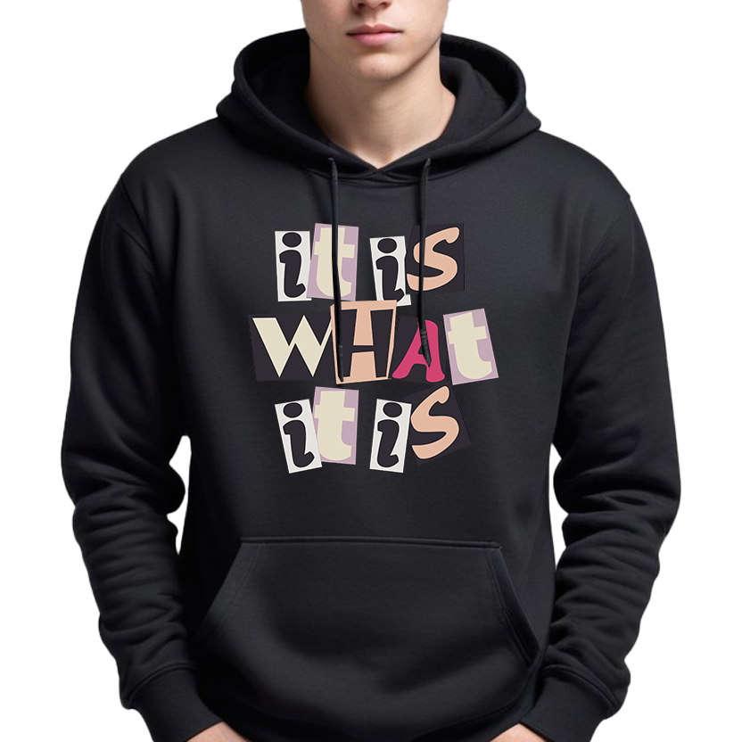 Pánská Mikina Hoodie S Kapucí Černá Steratwear Youth It Is What It Is XXL